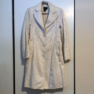 True Meaning, Ivory Jacquard Trench Coat, size 10